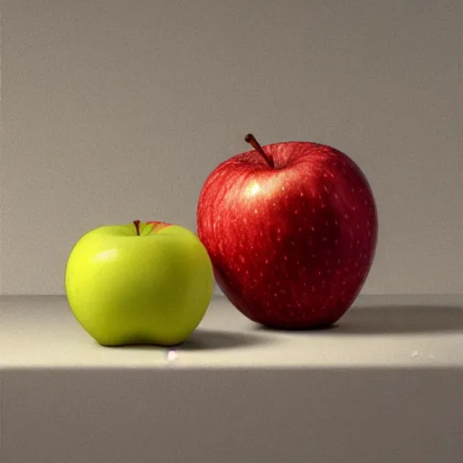 Image similar to Apofiss, still life of an apple, by Calarts and Apofiss, volumetric lighting, by Apofiss