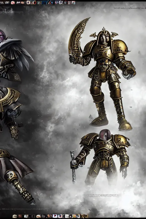 Image similar to armor portrait heros warhammer 4 0 k horus heresy fanart - the primarchs emperor by johannes helgeson animated with vfx concept artist & illustrator global illumination ray tracing hdr fanart arstation zbrush central hardmesh 8 k octane renderer comics stylized