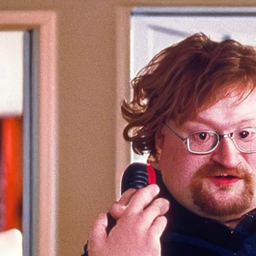 Image similar to gabe newell as a guest in home alone movie