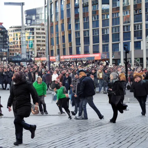 Prompt: en bronsstaty av leif gw persson pa sergels torg