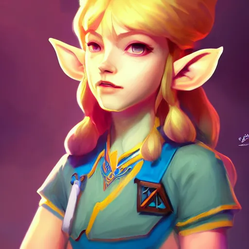 Image similar to a portrait of zelda, art by lois van baarle and loish and ross tran and rossdraws and sam yang and samdoesarts and artgerm and saruei and disney and wlop, digital art, highly detailed, intricate, sharp focus, trending on artstation hq, deviantart, unreal engine 5, 4 k uhd image