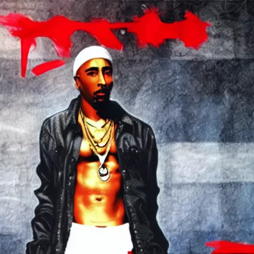 Image similar to Tupac Shakur, screenshot from a 2012s anime