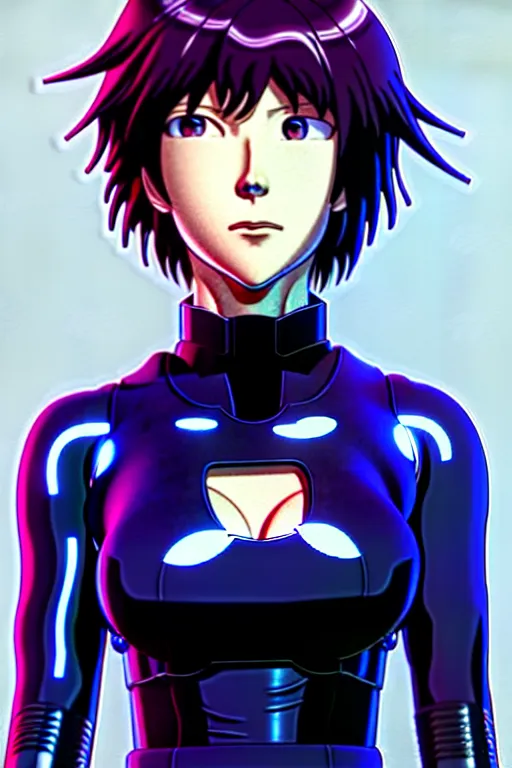 Prompt: a fullbody ( ( ( portrait ) ) ) of motoko kusanagi the major ghost in the shell : : stand alone complex, under repairs, maintenance : : by ilya kuvshinov, rossdraws, artgerm, sola digital arts, anti aliasing, raytracing : :