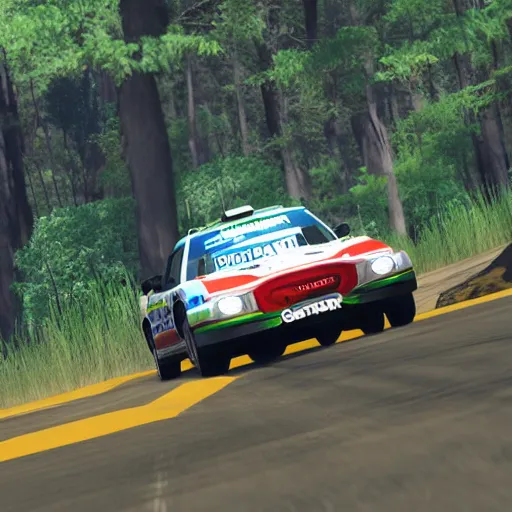 Prompt: screenshot of sega rally by sega ultra detailed photorealistic unreal engine 4 k