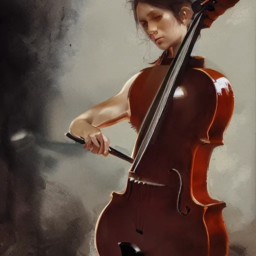 Image similar to body as a cello by greg rutkowski