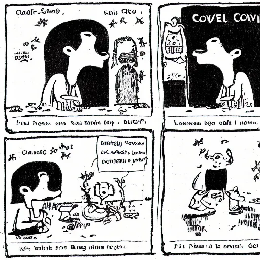 Prompt: comic by Shel Silverstein about covid