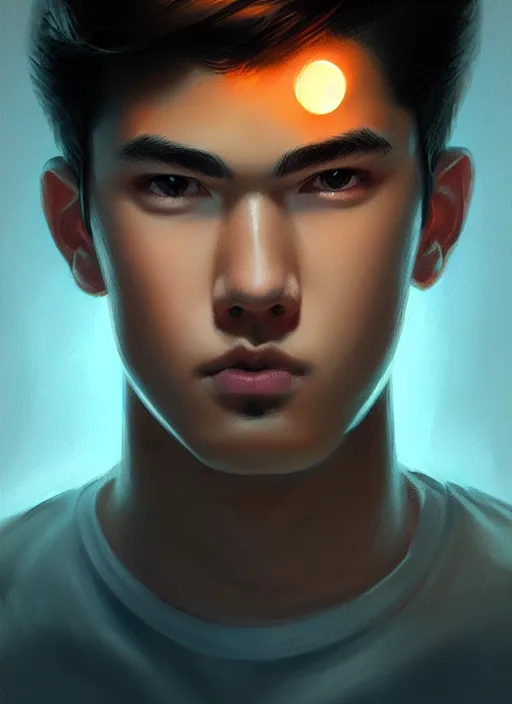 Image similar to portrait of teenage reggie mantle, mean smirk, intricate, elegant, glowing lights, highly detailed, digital painting, artstation, concept art, smooth, sharp focus, illustration, art by wlop, mars ravelo and greg rutkowski