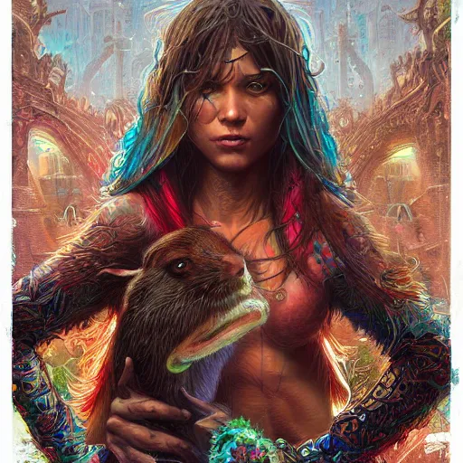 Prompt: agouti colorful, fantasy, intricate, highly detailed, digital painting, hq, trending on artstation, illustration, style of stanley artgerm and greg rutkowski and dan mumford