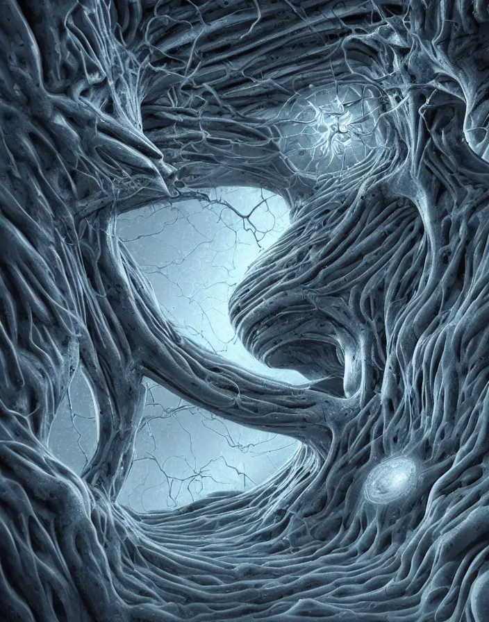 Prompt: ultra realistic illustration of immortal neuron, alien room, intricate, scifi, unique landscape, highly detailed, singularity, cybernetic, thought provoking, masterpiece, digital painting, artstation, concept art, smooth, sharp focus, highly detailed, art by roberto digiglio and furio tedeschi and filippo ubertino