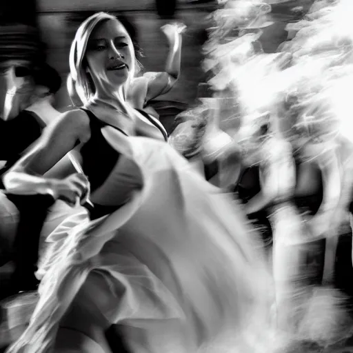 Prompt: beautiful woman is dancing into circle of fire, realism, photo-realism, hyper-realism, photo by Anton Corbjin, leica 35mm