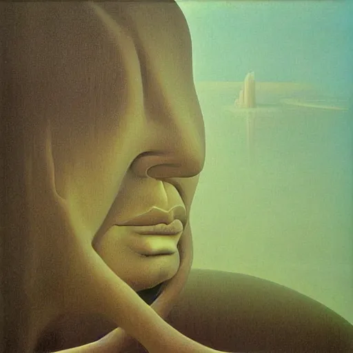 Image similar to monalisa in the style of zdzisław beksiński, in the style of zdzisław beksiński, in the style of zdzisław beksiński, in the style of zdzisław beksiński