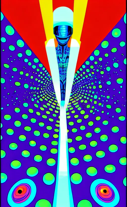 Prompt: psychedelic mushrooms from the movie tron wide angle shot, white background, vector art, illustration by frank frazetta