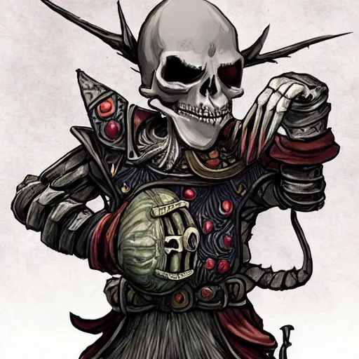 Image similar to skelleton from divinity original sin 2, fane, smoking weed, wizard