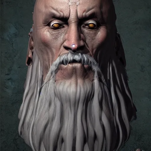 Image similar to An ancient wizard of the Way, zbrush D&D character, hyper-realism, full-character design, cloth sim, weta digial
