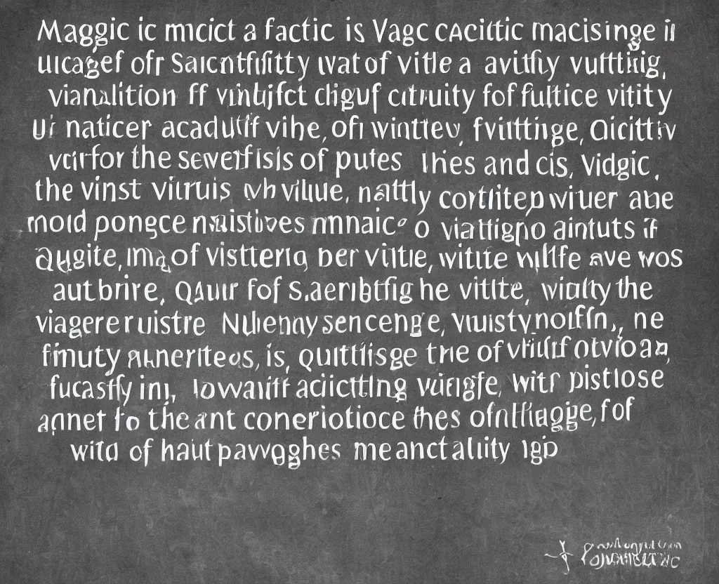 Image similar to magic is a faculty of wonderful virtue, full of most high mysteries, containing the most profound contemplation of most secret things, together with the nature, power, quality, substance, and virtues thereof.