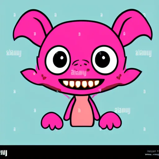 Prompt: A cute vector art of a cute pink Kobold