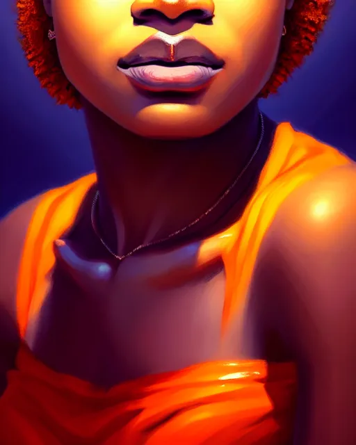 Image similar to beautiful auburn flower african american goddess portrait by sylvain sarrailh, artstation, radiant halo of light, photorealism, w