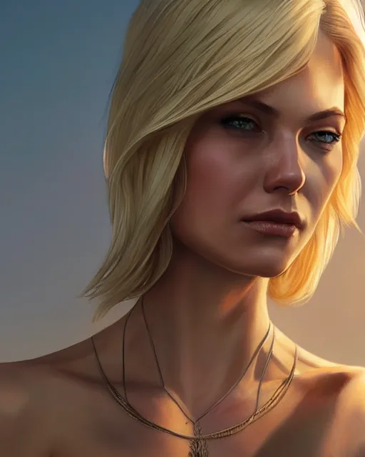 Prompt: a thin blonde lady as a gta 5 cover, real life skin, intricate, highly detailed, artstation, concept art, smooth, sharp focus, art by artgerm and greg rutkowski