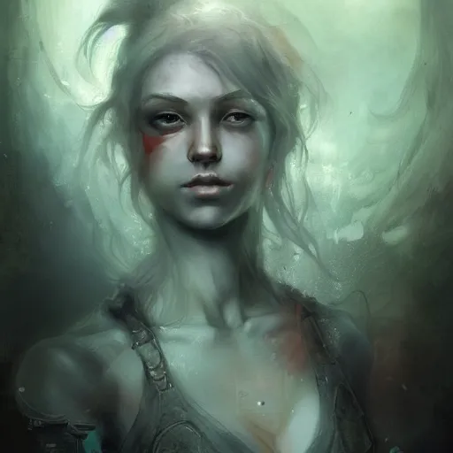 Prompt: photo of young woman by bastien lecouffe - deharme