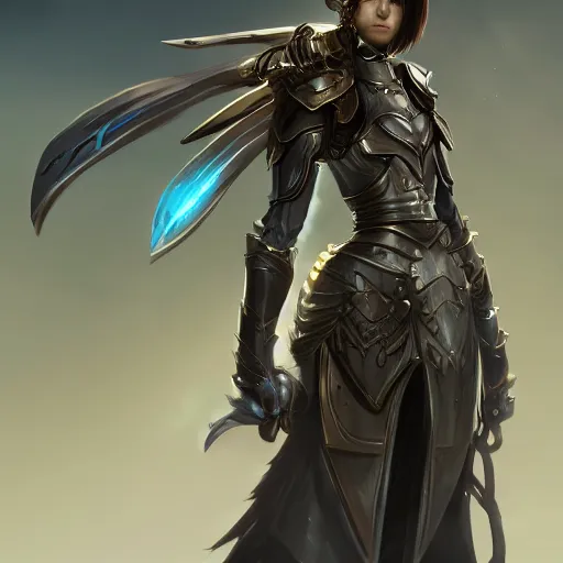 Image similar to dhamphir, artstation, character design, concept art, tyrant, style of makoto shinkai, style of raymond swanland, face, plate armor, fantasy, highly detailed, digital art, female