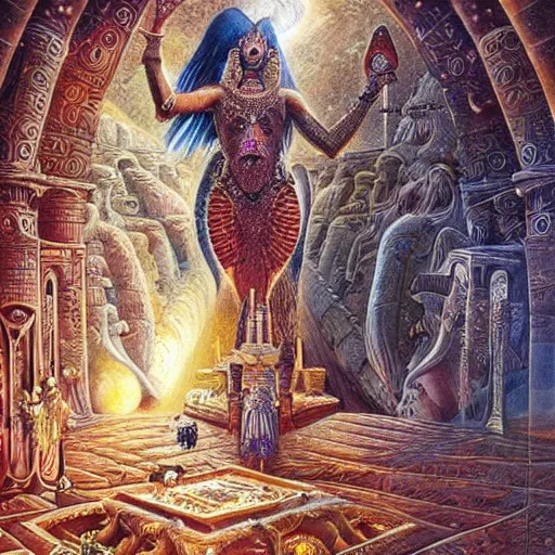 Image similar to intricate detailed, gilbert williams, aaliyah queen akasha halls of amenti, thoth, tehuti, lemuria, agartha,