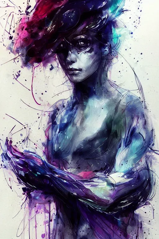 Image similar to scifi futuristic raven bird art by agnes cecile, beautiful, soft, smooth