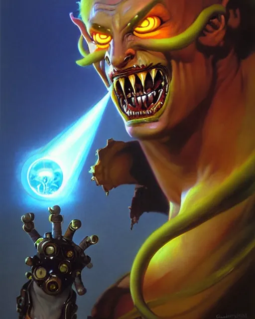 Prompt: junkrat from overwatch, fantasy art, sci - fi art, radiant light, caustics, by boris vallejo