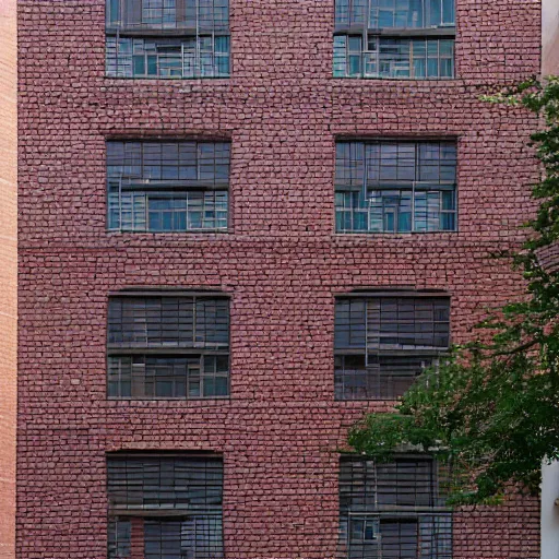 Prompt: a recursively stacked brick building