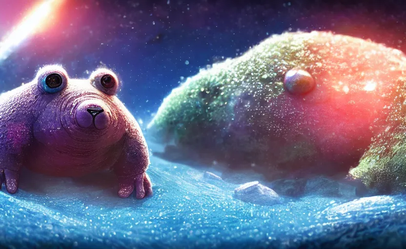 Image similar to microscopic tardigrades world, water bear, concept art, intricate details, highly detailed, photorealistic, disney pixar, octane render, iridescent, anime, 8 k