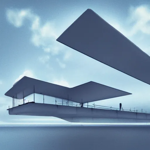 Prompt: cross-section perspective of architecture blueprint copy of floating building, anchored to clouds, bridges connecting clouds, ethereal, amazing. cinematic digital illustration