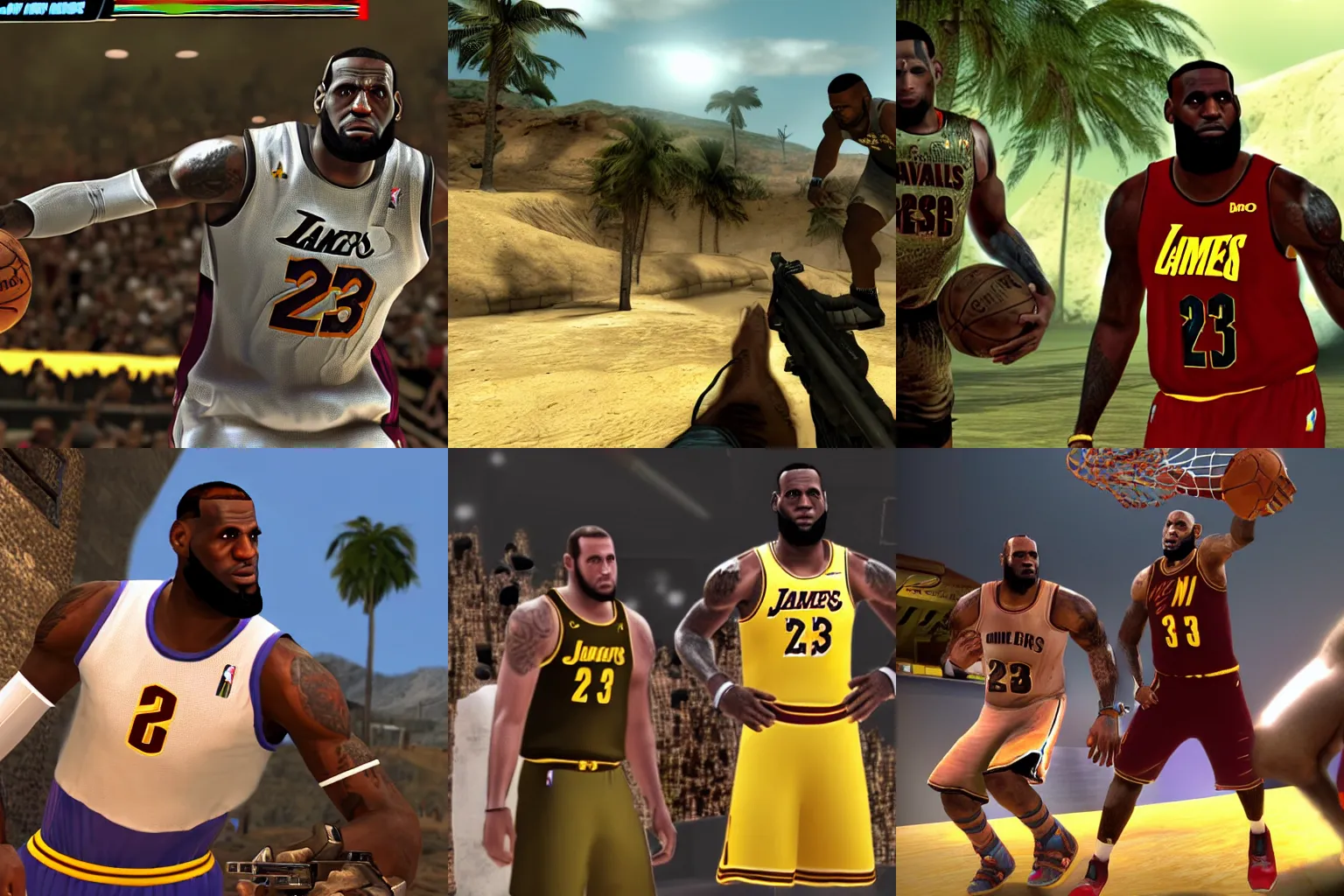Prompt: Lebron James in Serious Sam 3: BFE