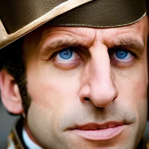 Image similar to closeup portrait of emmanuel macron dressed as napoleon, natural light, sharp, detailed face, magazine, press, photo, steve mccurry, david lazar, canon, nikon, focus