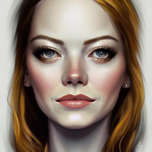 Prompt: portrait of emma stone by charlie bowater