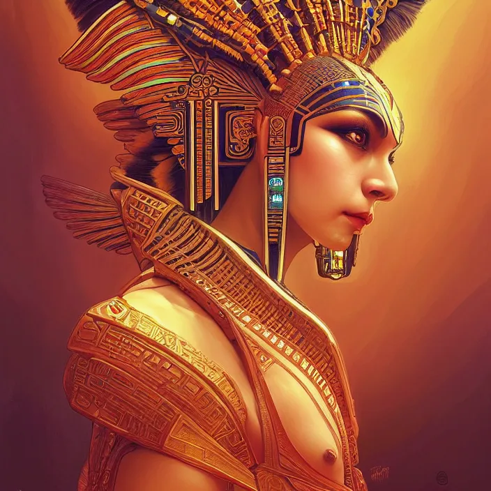 Image similar to symmetry! portrait of a sphinx!!, face decorated with chinese opera motifs, leds horizon zero dawn machine, intricate, elegant, highly detailed, digital painting, artstation, concept art, smooth, sharp focus, illustration, art by artgerm and greg rutkowski and alphonse mucha, 8 k