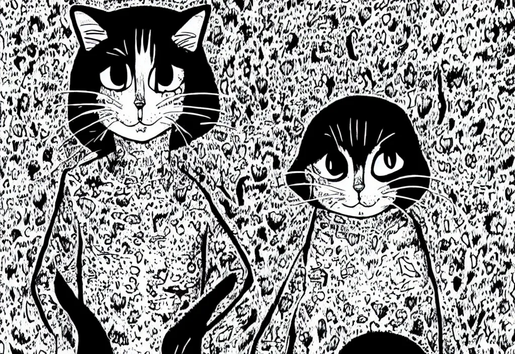 Image similar to smiling cat by junji ito