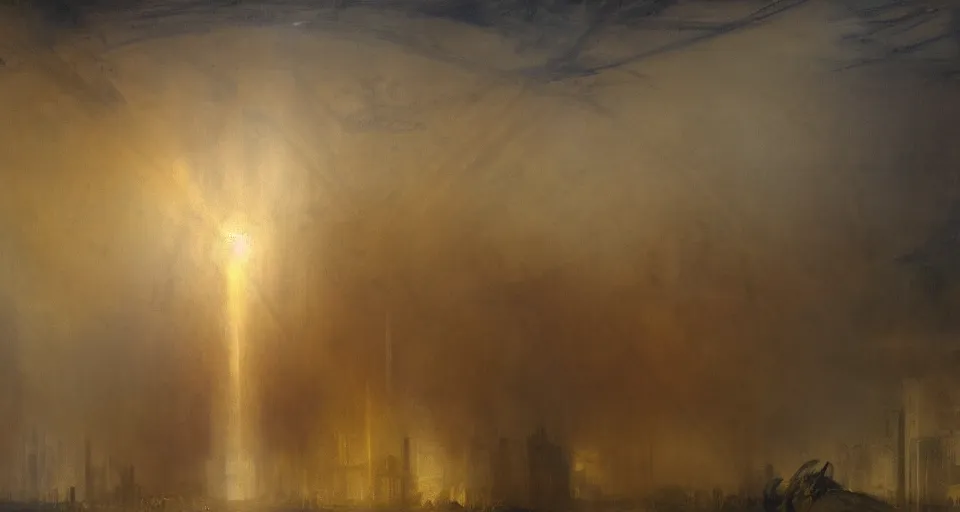 Prompt: Mech robot neoclassical city. By Joseph Mallord William Turner, fractal flame, highly detailded