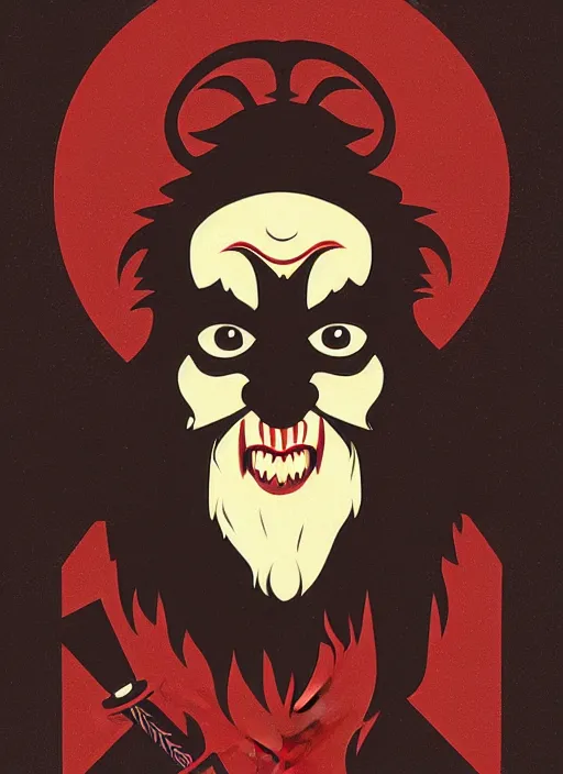 Prompt: krampus portrait by tom whalen