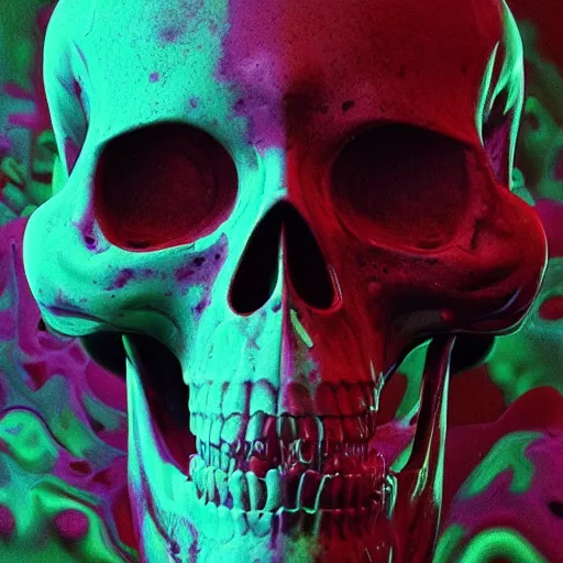 Image similar to portrait_of_a_melting_skull._intricate_abstract._psychedelic_liquod_embossed_intricate_artwork._by_Tooth_Wu_wlop_beeple_dan_mumford._octane_render_trending_on_artstat