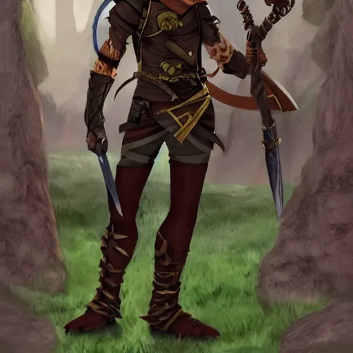 Prompt: fantasy rpg character anthropromorphic fox ranger with only one arm wielding a gladius