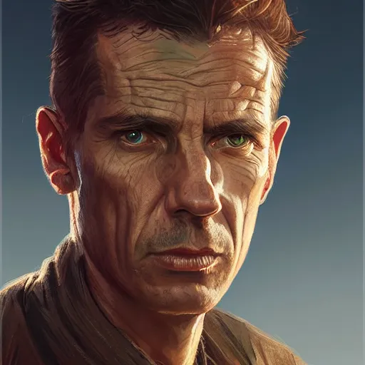 Image similar to portrait of a man with 2 heads,digital art,realistic,photorealistic,art by greg rutkowski,hyperdetailed,detailed face,fantasy art,trevor henderson,professional lighting,studio photo,western comic book style