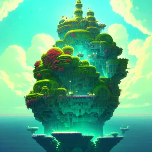 Image similar to a emerald saphire ruby gems, floating cat island :: studio ghibli, beeple and James Gilleard and Justin Gerard :: ornate, dynamic, particulate, rich colors, intricate, elegant, highly detailed, centered, artstation, smooth, sharp focus, octane render, 3d