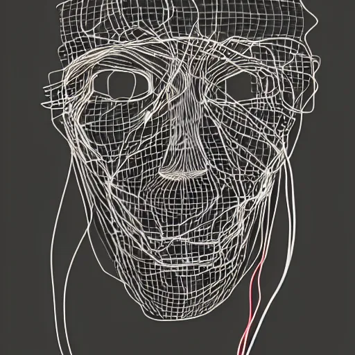 Image similar to a face made of wires