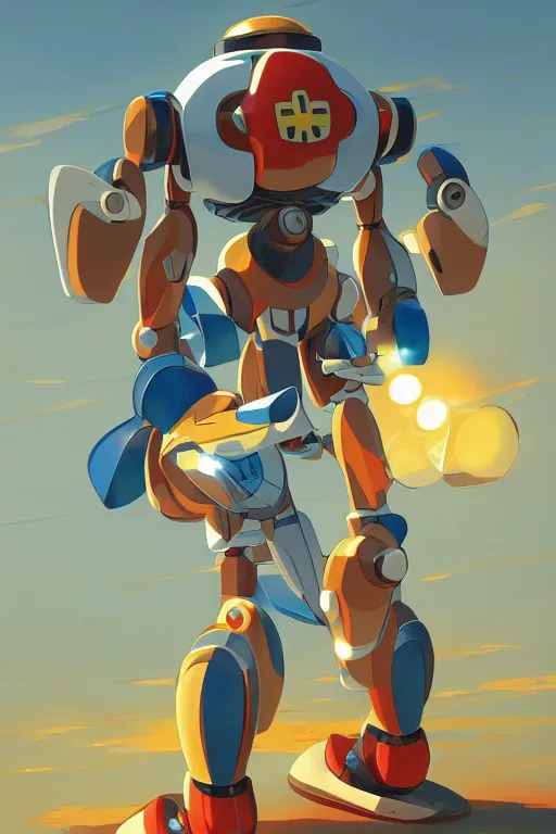 Image similar to metabots medabots medarotto medarot robot minimalist comics, behance hd by jesper ejsing, by rhads, makoto shinkai and lois van baarle, ilya kuvshinov, rossdraws global illumination ray tracing hdr radiating a glowing aura