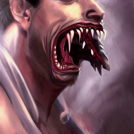 Image similar to portrait of jair bolsonaro dracula showing his fangs, intricate, elegant, highly detailed, centered, grungy, digital painting, artstation, concept art, smooth, sharp focus, boris vallejo