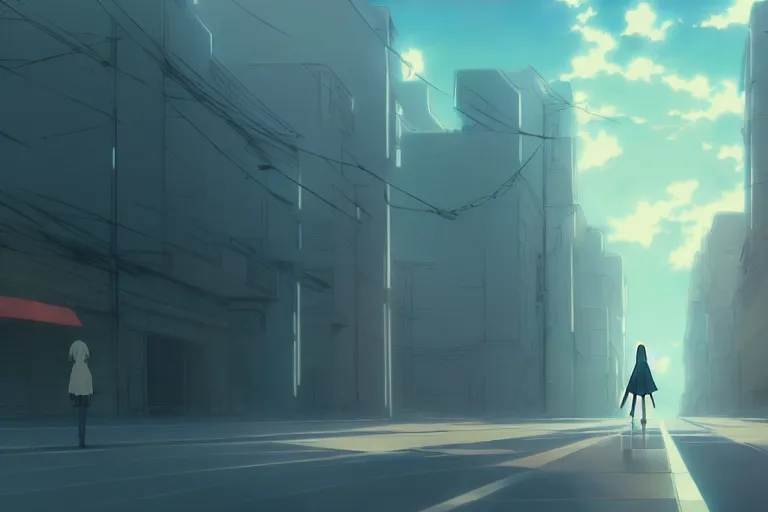 Image similar to journey of an abandoned woman, an anime drawing by makoto shinkai, cgsociety, postminimalism, anime aesthetic, anime, official art