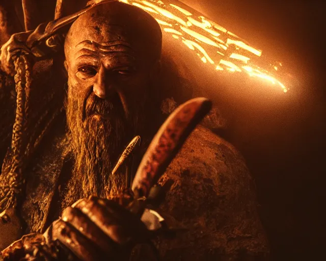 Image similar to a film still of gorr the god butcher, cinematic lighting, high resolution, 4 k