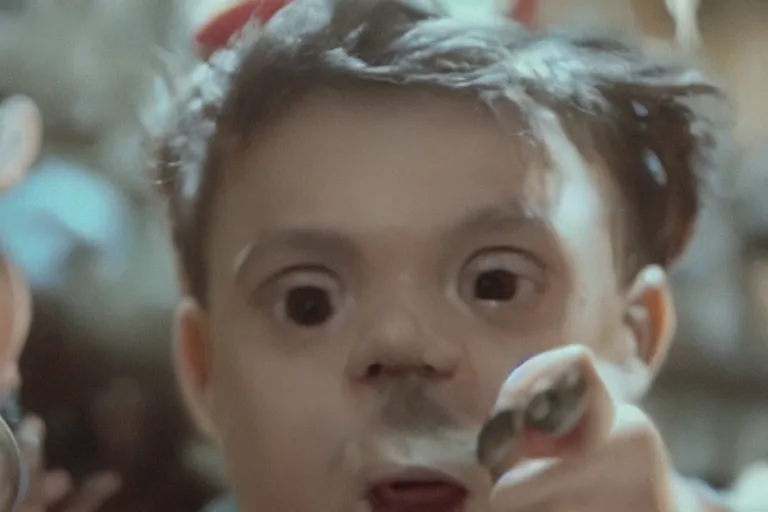 Prompt: a cinematic still of meeboo bohtrops, shmiggle biggles in the bleem podorkers, closeup