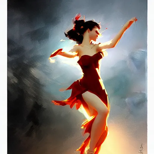 Image similar to a illustration of a beautiful woman dancing by bayard wu