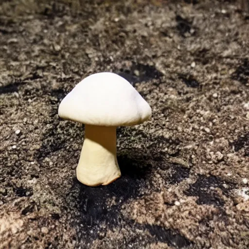 Image similar to a claymation mushroom holding a cardboard sword