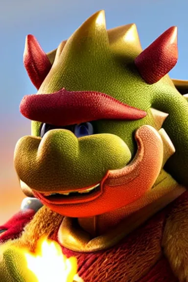 Image similar to very very intricate photorealistic photo of a realistic version of bowser jr in an episode of game of thrones, photo is in focus with detailed atmospheric lighting, award - winning details